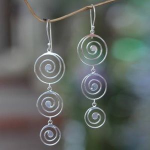 Sterling silver boho handmade chandelier earrings